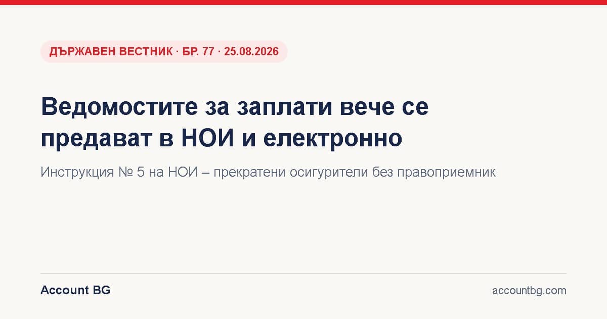 Ведомости за заплати на технически носител в НОИ – ДВ, бр. 77 · 25.08.2026