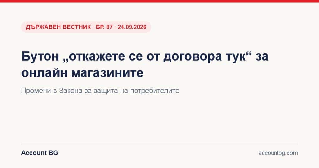 Закон за защита на потребителите – промени – ДВ, бр. 87 · 24.09.2026