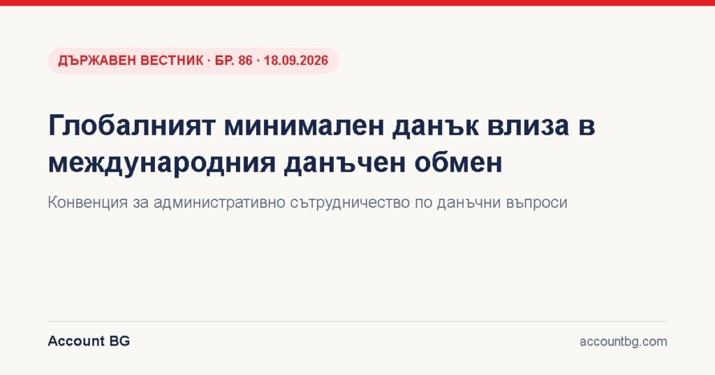 Допълнителен данък в обхвата на Конвенцията – ДВ, бр. 86 · 18.09.2026